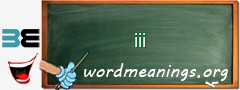 WordMeaning blackboard for iii